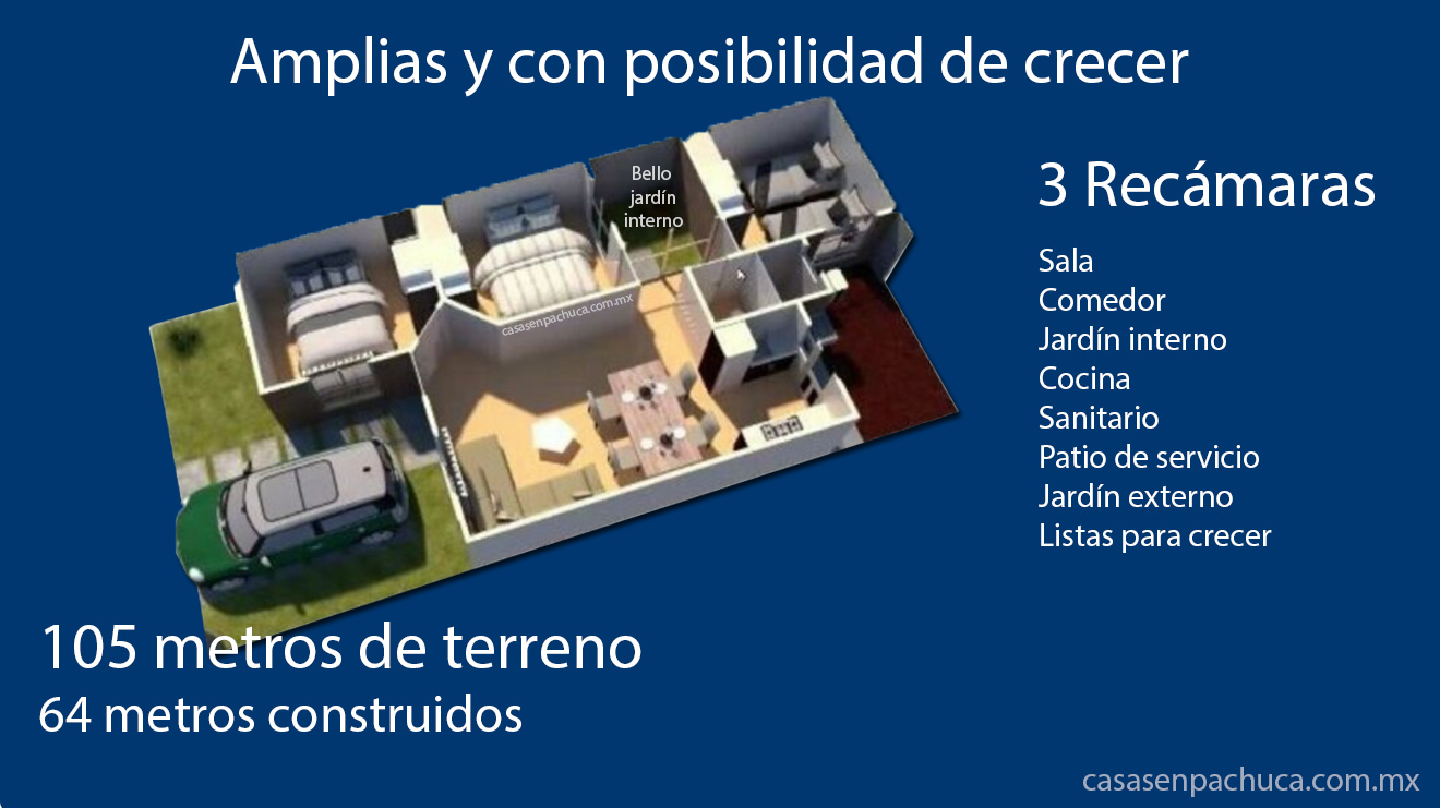 omprar casa con crédito infonavit cerca de la ciudad de méxico pachuca plano 3 recámaras