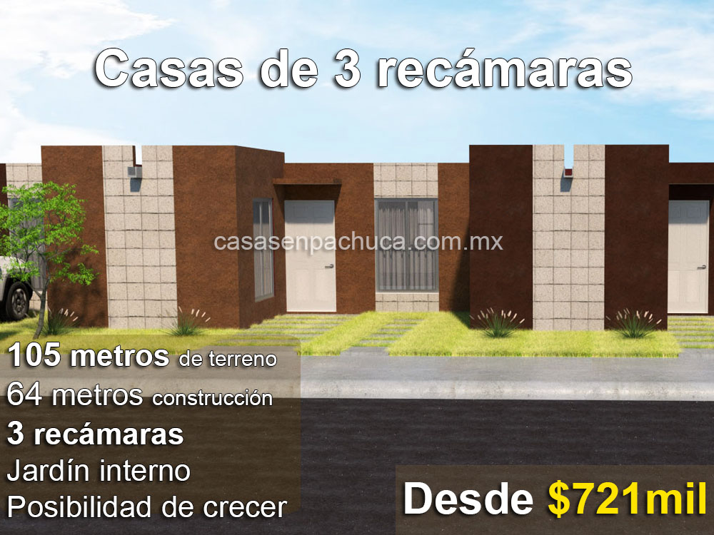 omprar casa con crédito infonavit cerca de la ciudad de méxico pachuca 3 recámaras